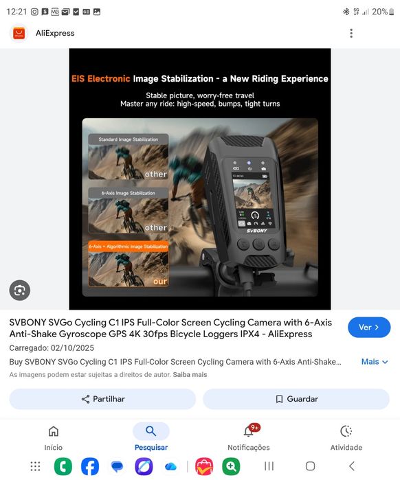 Camera acção para mota e bicicleta.