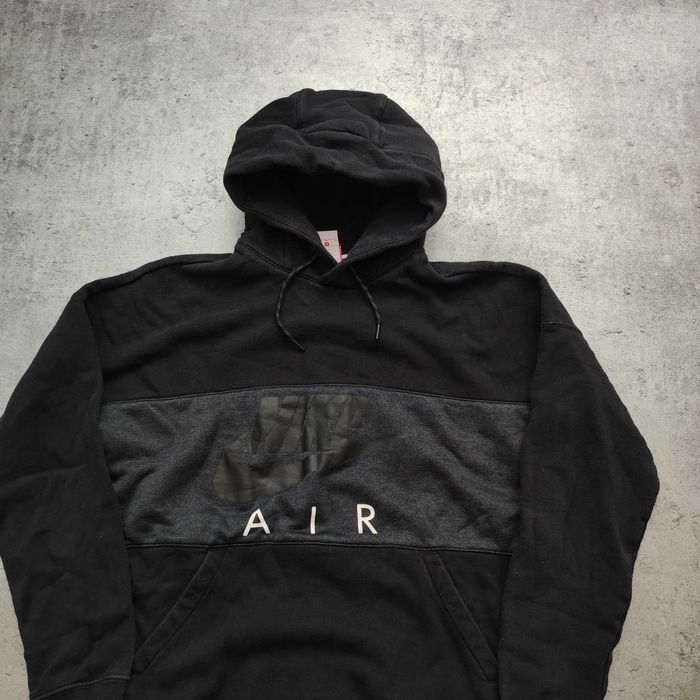MĘSKA Bluza Hoodie Czarna Nike AIR z Kapturem Bawełna Duże Logo sport
