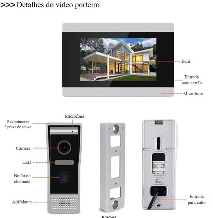 Vídeo Porteiro * WiFi * 7" * Tuya Smart * FullHD * com Áudio