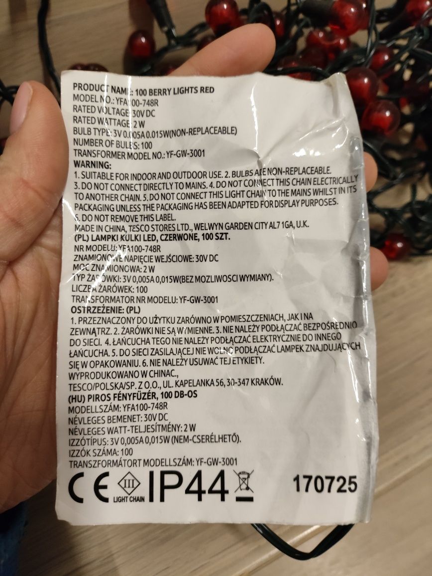 Lampki LED wewnętrzne płynące 100