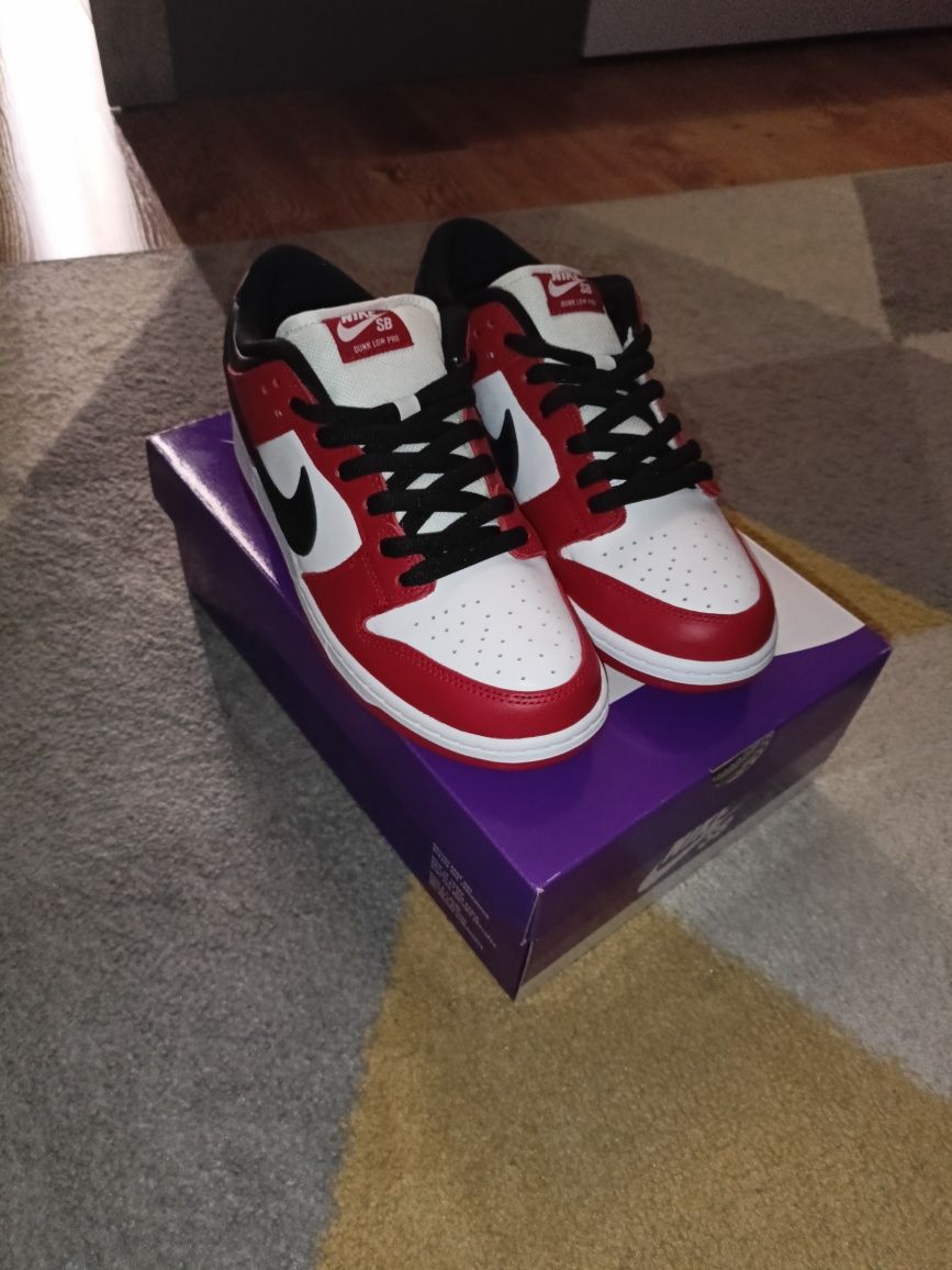 Nike SB Dunk Low Pro Varsity Red and White