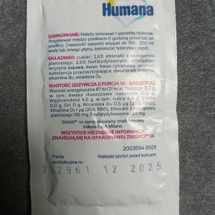 Piùlatte, saszetki dla mam
