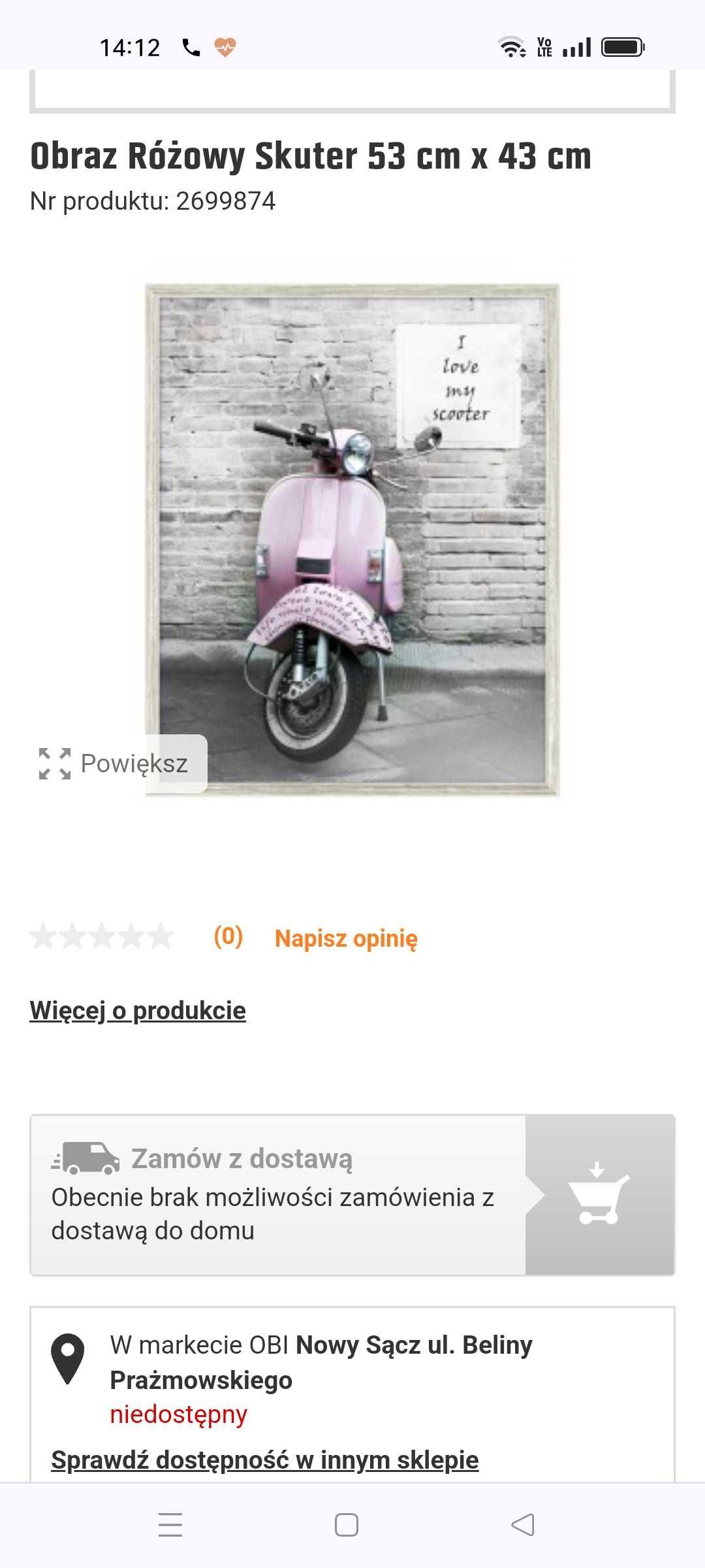 Obraz obi I love my scooter