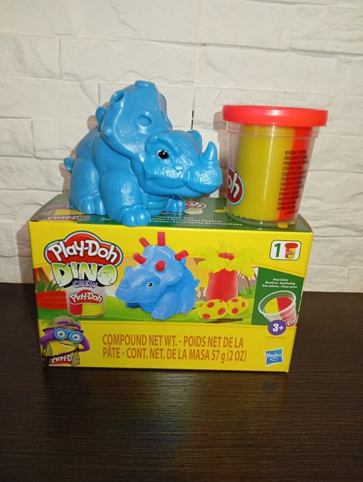 Ciastolina play-doh niebieski dinozaur mini zestaw
