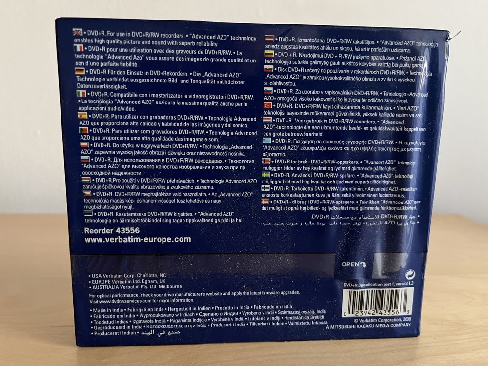 puste płyty DVD +R Verbatim