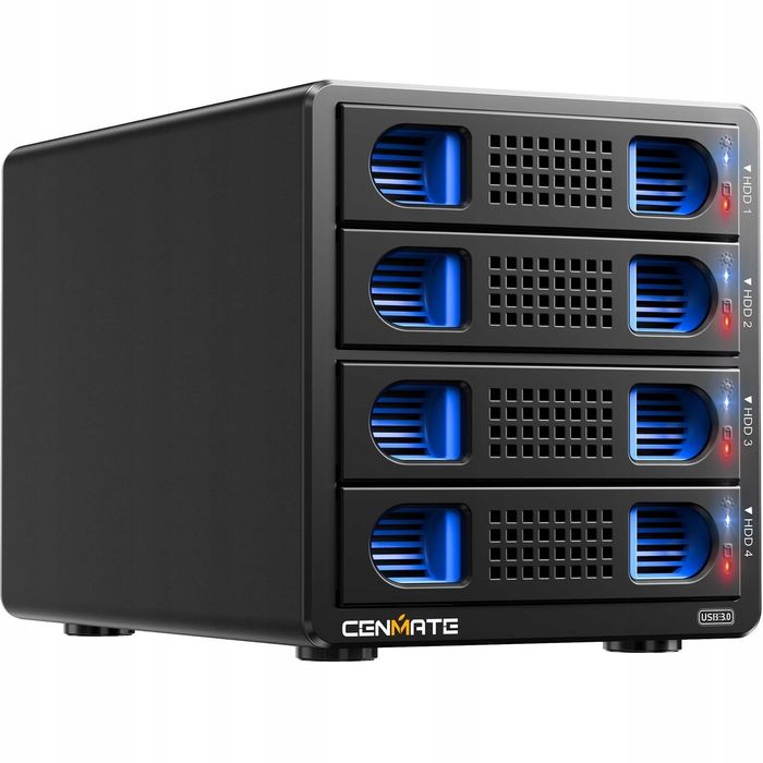 Obudowa Dysku Twardego CENMATE 4 Bay USB 3.0 eSATA Z Obsługą RAID
