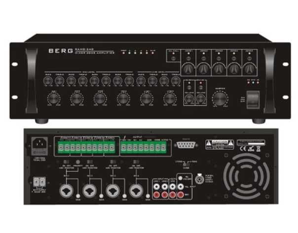 Новый Усилитель звука трансляционный микшер BERG Berg RAMS-240 колонки