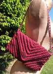 Hand made * Wyjątkowa i niepowtarzalna burgundowa wizytowa kopertowks