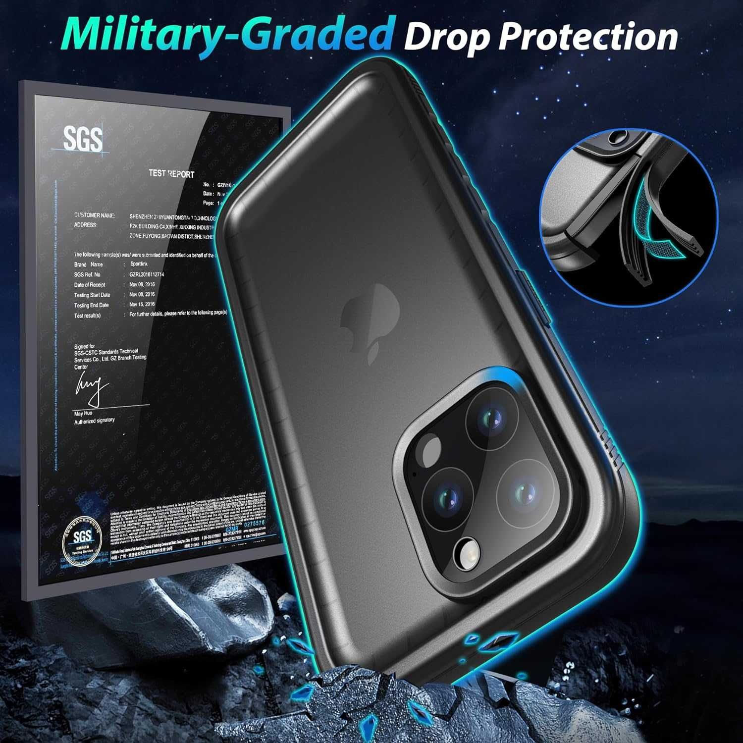 Wodoodporna obudowa SPORTLINK do iPhone'a 15 Pro Max IP68