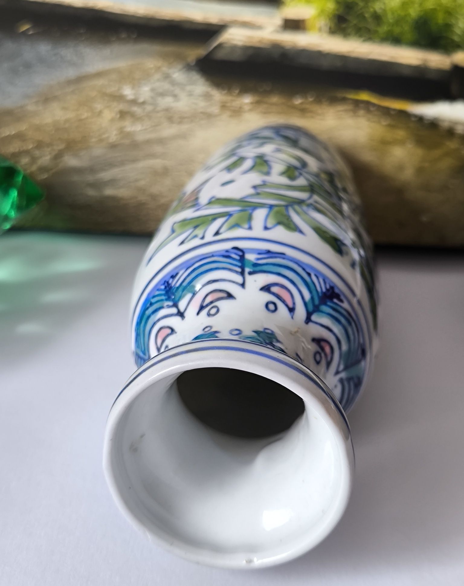 Wazon ręcznie malowany piękna stara porcelana