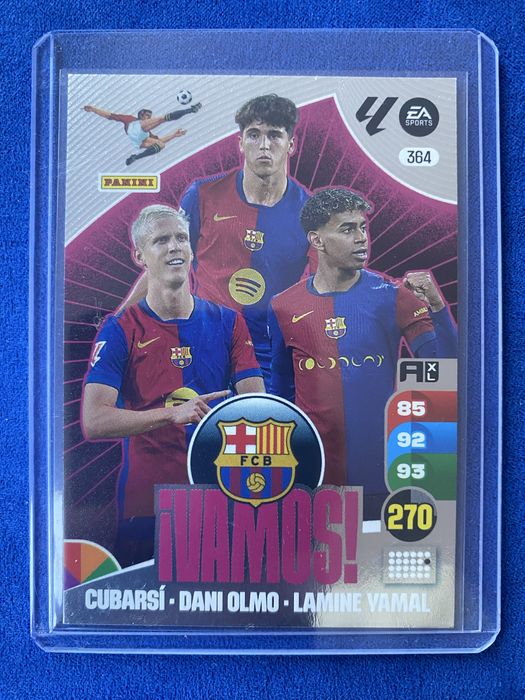 Carta Lamine Yamal, Cubarsi e Dani Olmo Vamos! Adrenalyn XL Panini