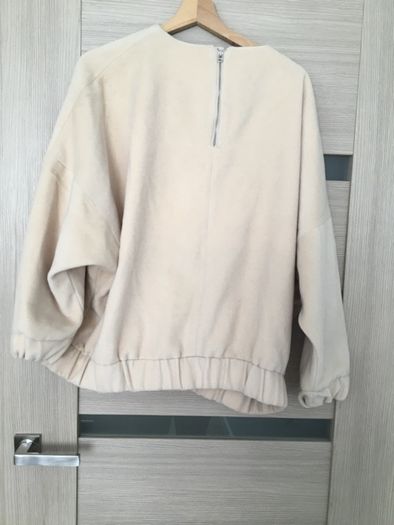 Beżowy camel ciepły polar bluza ze ściągaczami Oversize H&M 38 M