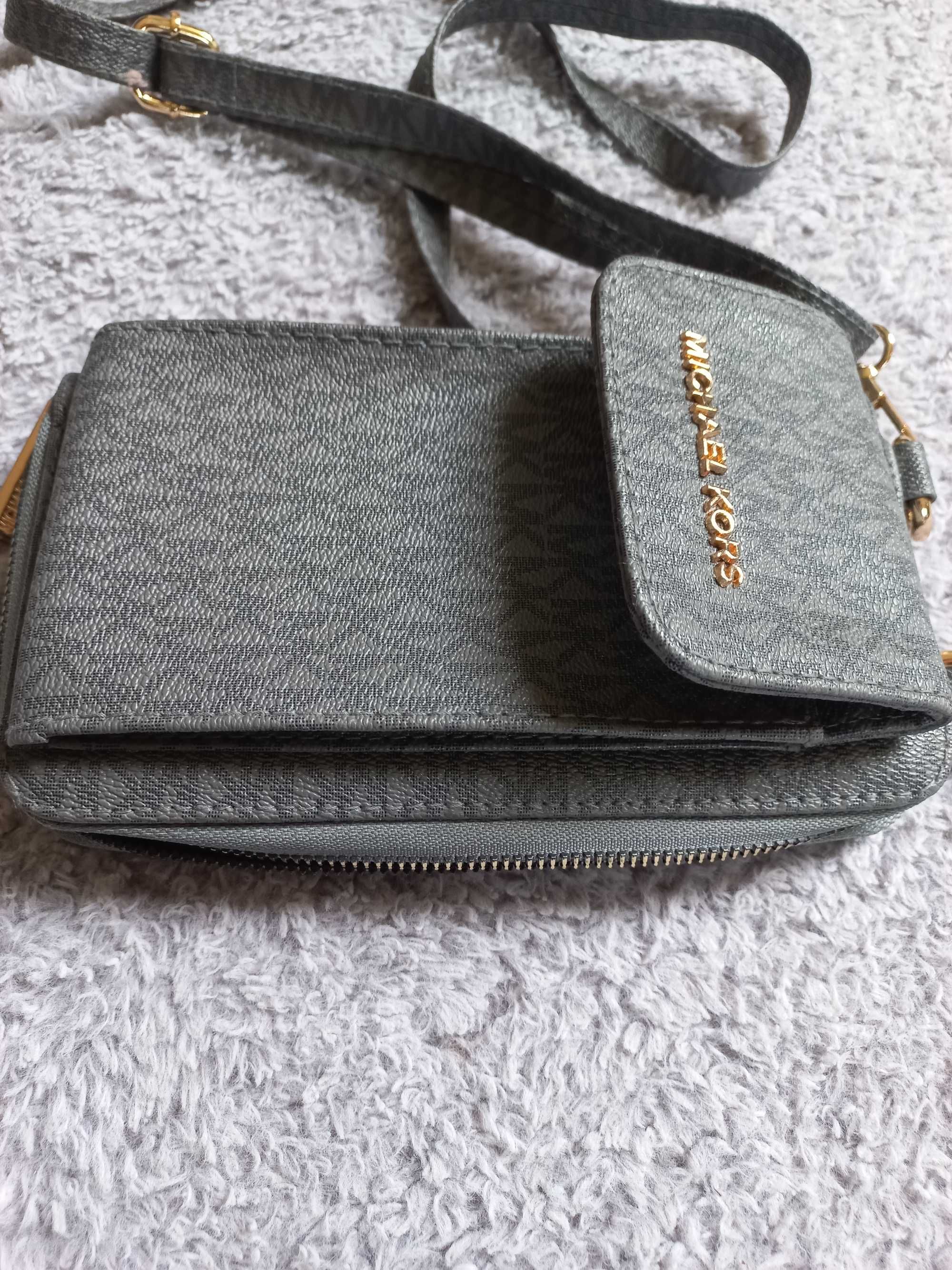 MICHAEL KORS torebka na pasku portfel + na telefon portfelik saszetka