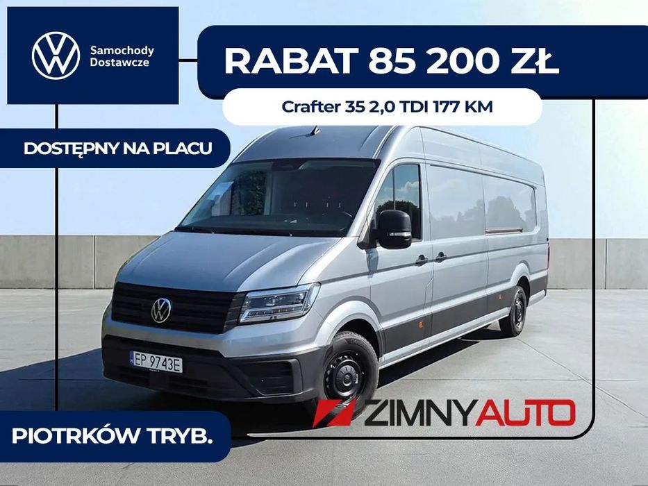 Volkswagen Crafter 35  Furgon z wysokim dachem 177KM manual rozstaw 4490mm Dostępny od ręki!