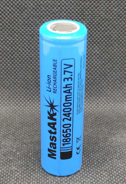 Аккумулятор 18650 3,7V 2400mAh Mastak (БЕЗ ЗАЩИТЫ)