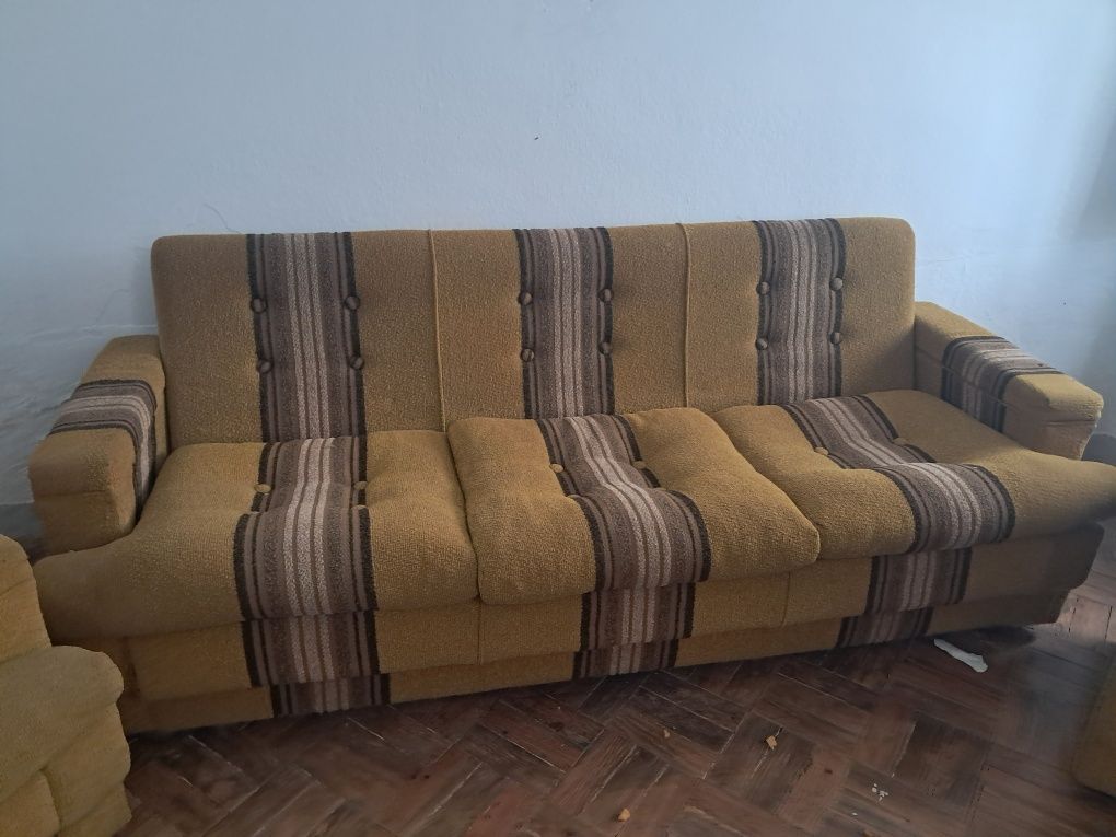 Conjunto sofas com cama anos 70/80