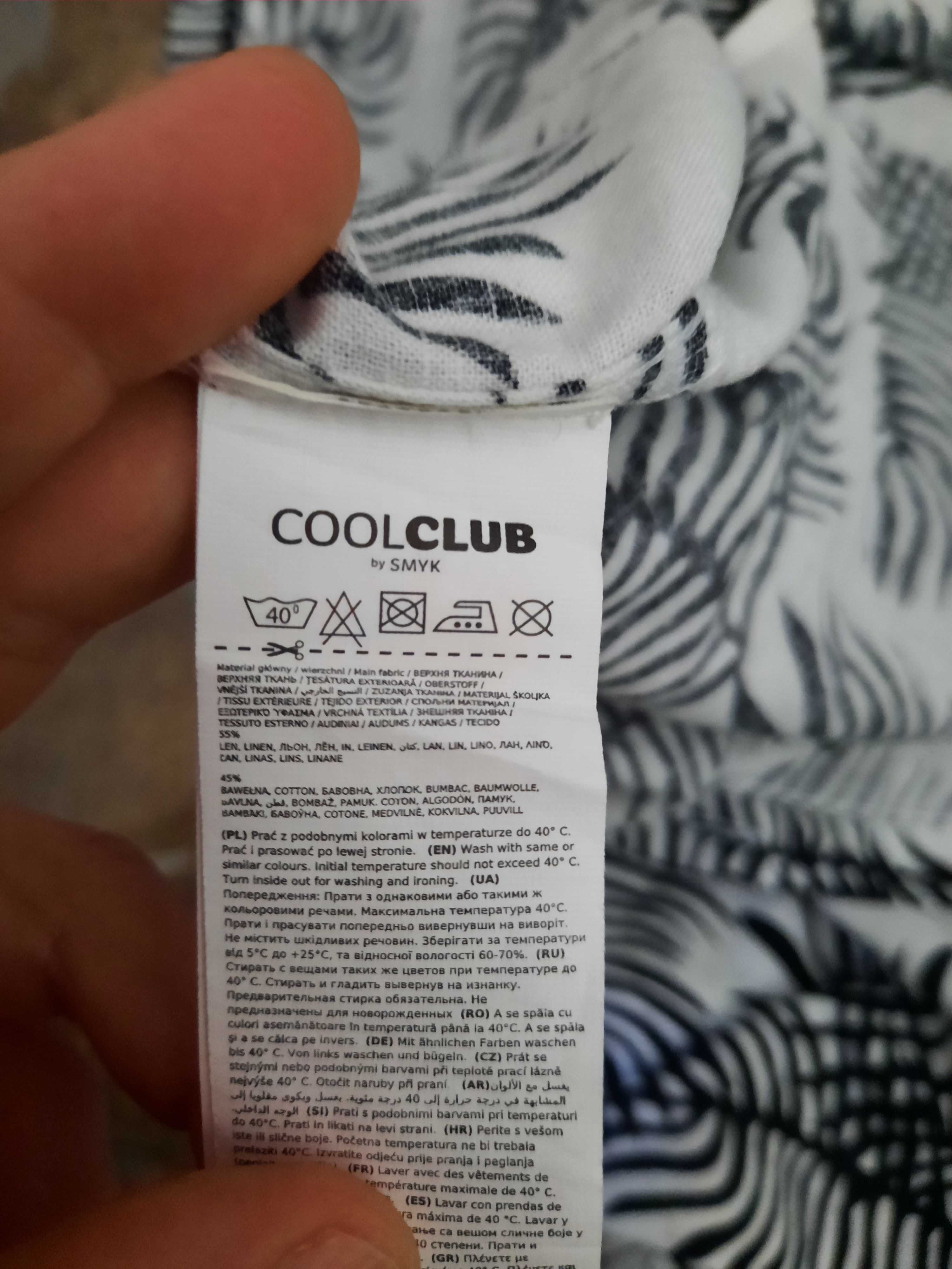Koszula cool club nowa bez metki 146 biała czarna bawełna len