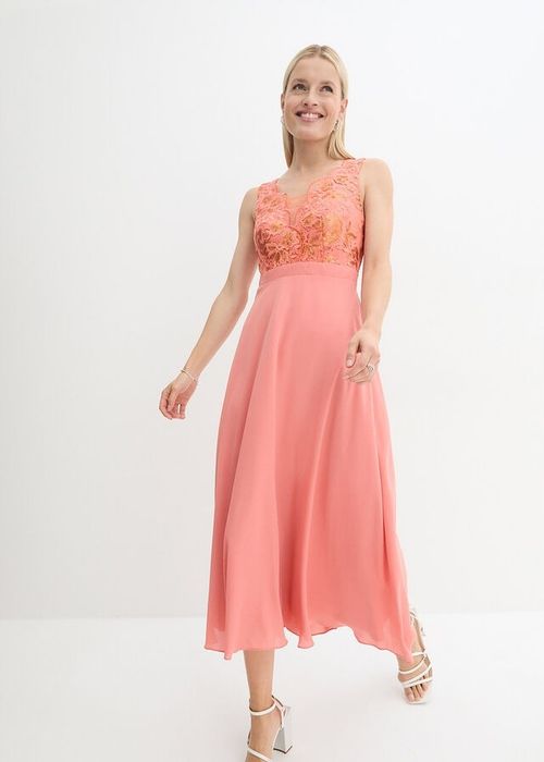 B.P.C sukienka szyfonowa długa pomarańcz z cekinami 38.