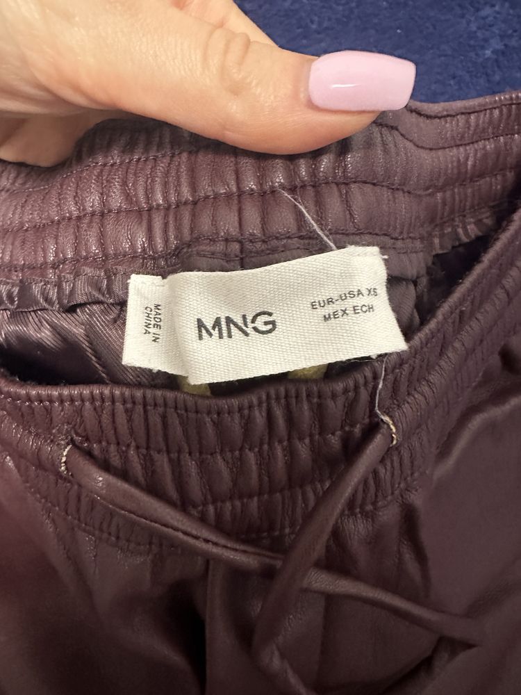 Шкіряні штани Манго нові жіночі бордові розмір ХС, Mango