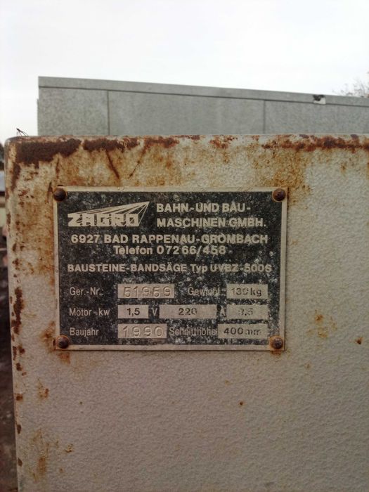 Piła taśmowa ZAGRO 500 ytong suporex porotherm fa VAT (cen netto 3700)