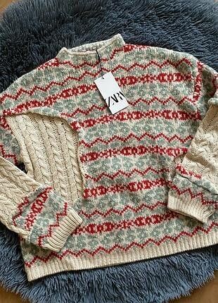 Трикотажний светр Zara розмір м свитер Zara світер Zara з узором коси