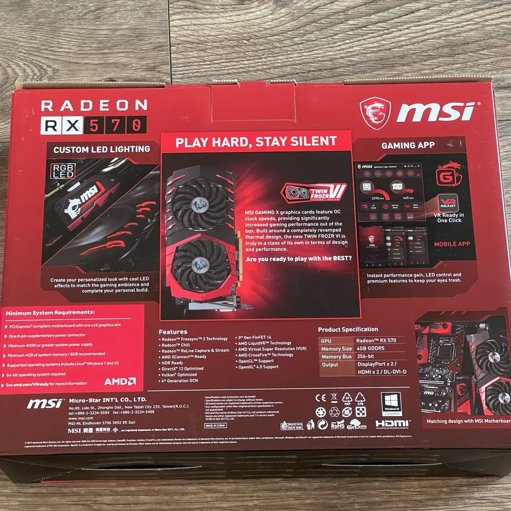 Karta graficzna msi gaming x twin frozen VI radeon RX570 4GB