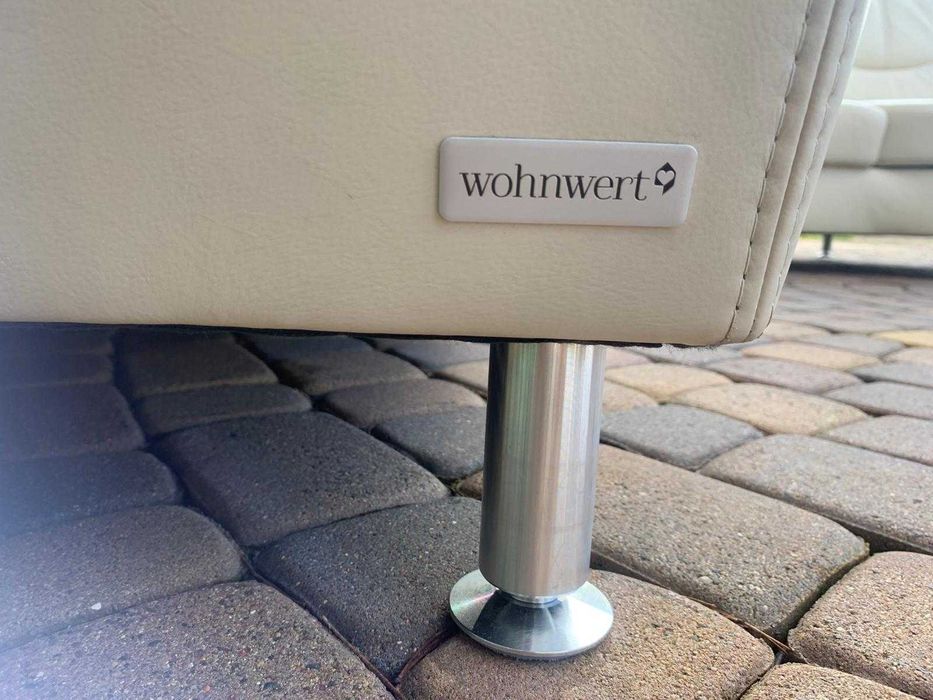 wohnwert niemiecki narożnik skóra naturalna ekrii