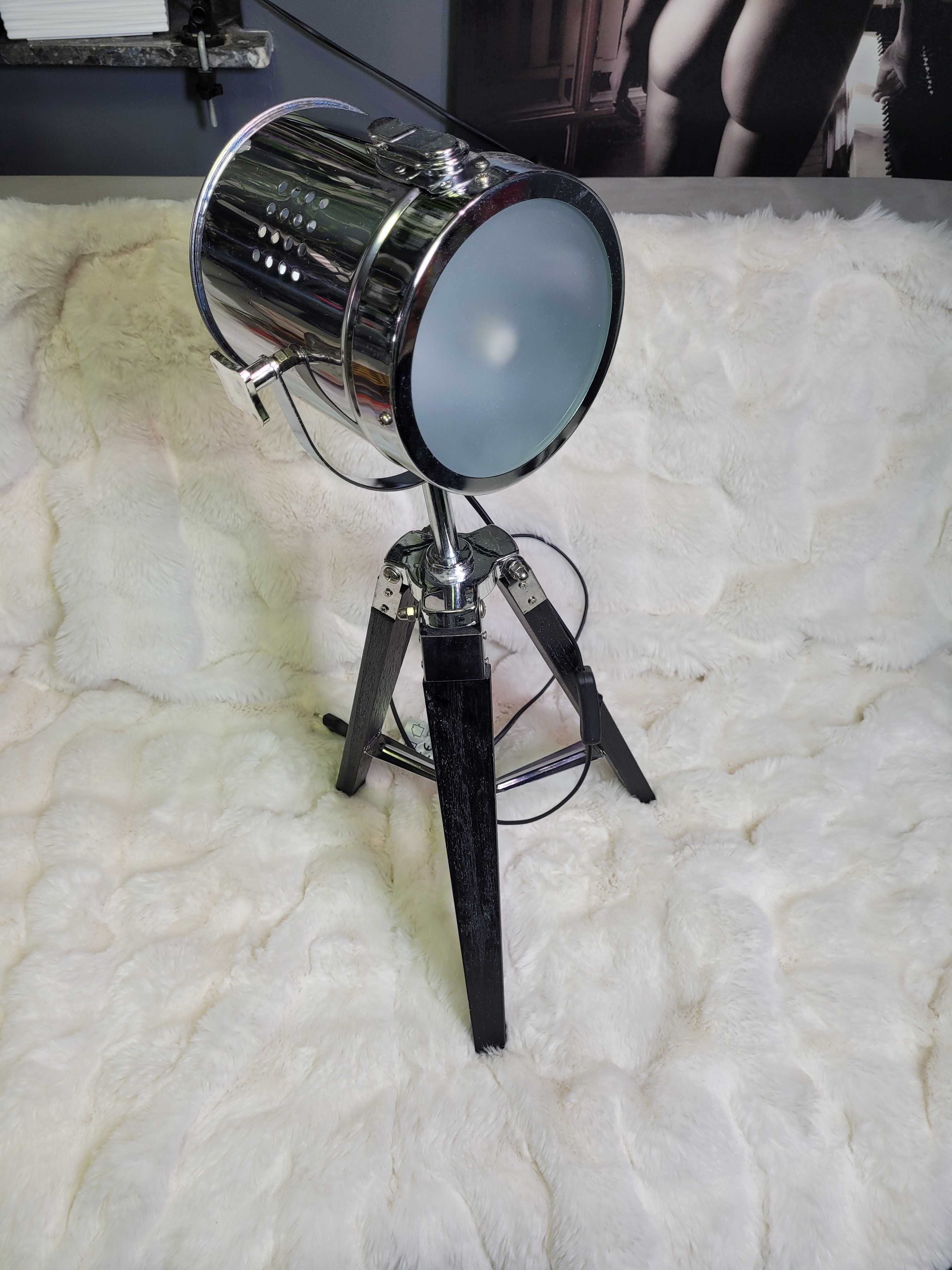 Lampa podłogowa stojąca trójnóg tripod czarna 67cm