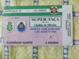 Bilhete do jogo sporting-porto Supertaça 1995