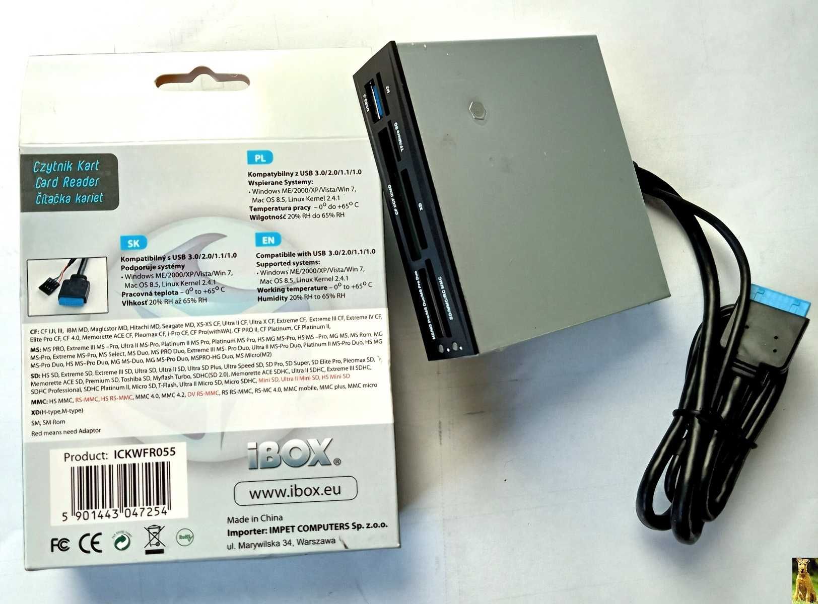 Czytnik I-BOX ICKWFR055 USB 3.0 plus Hub USB Aluminiowy 7w1 - 2xNowe