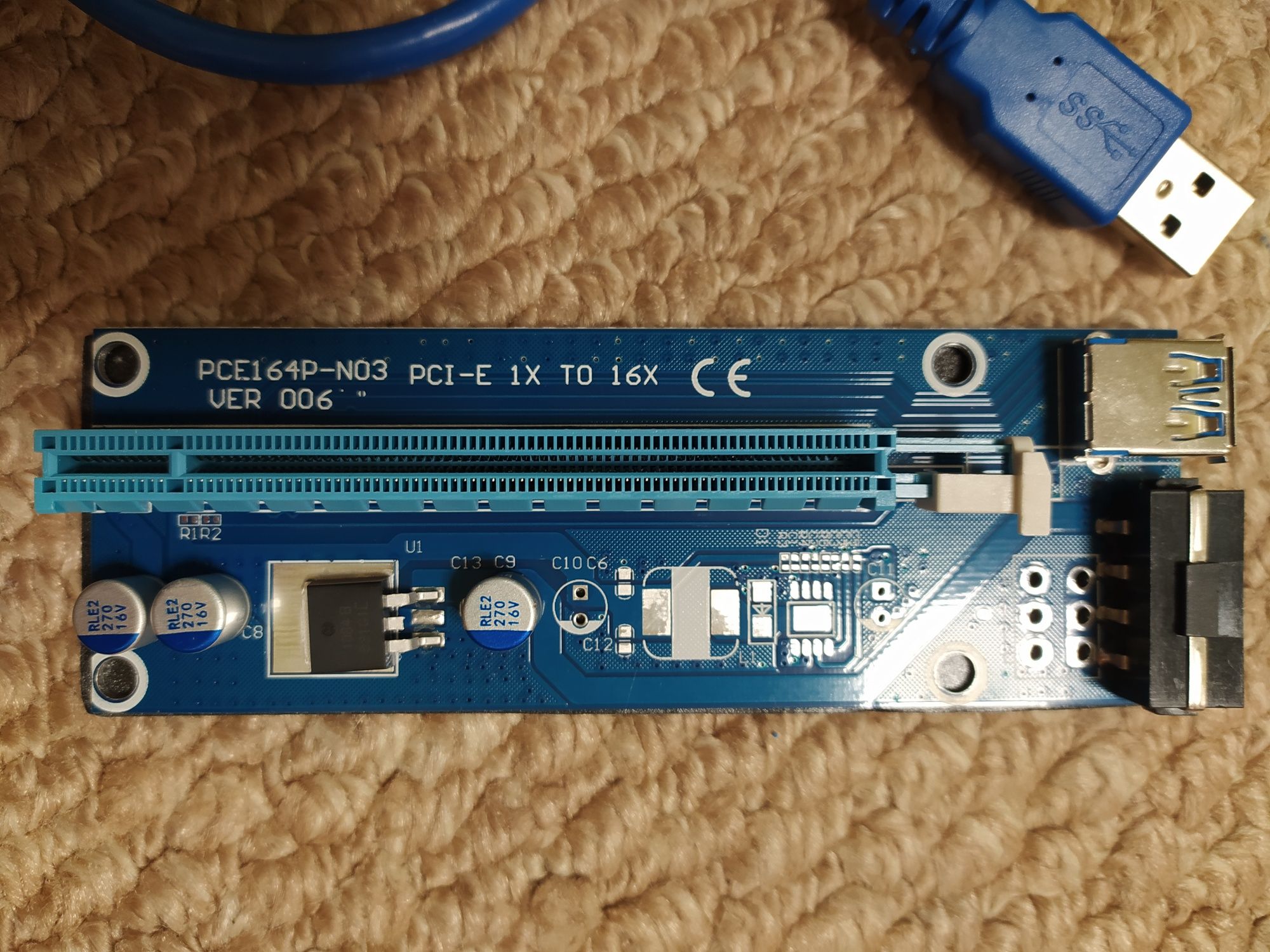 Райзер  ver.006c . v006 USB 3.0 PCI-E 1X - 16X Riser