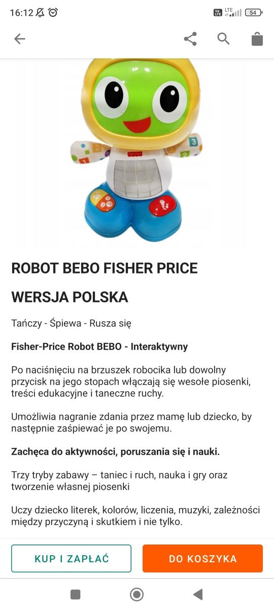 FISCHER Price -Robot BeBo