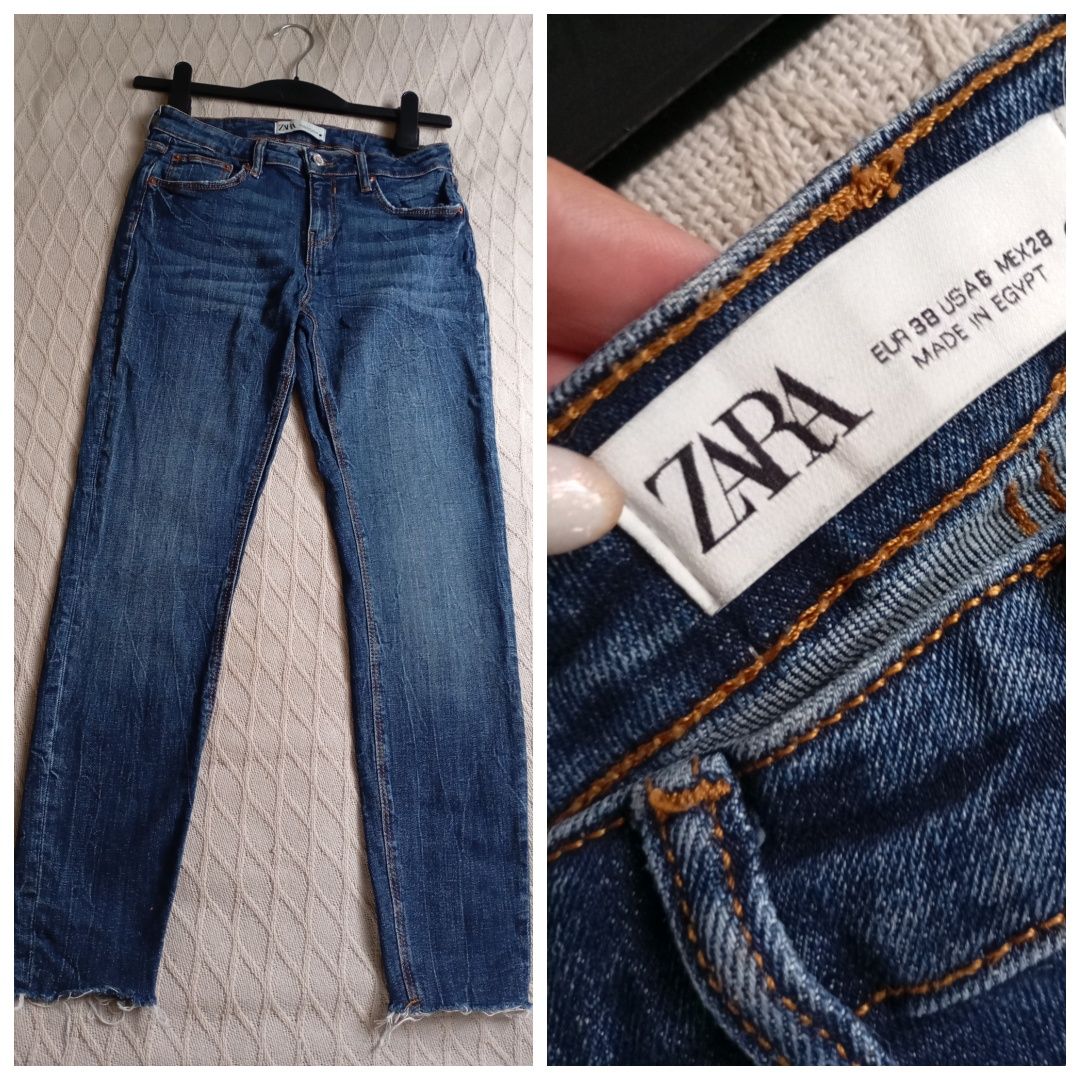 ZARA 38r ciemnoniebieski jeansy skinny