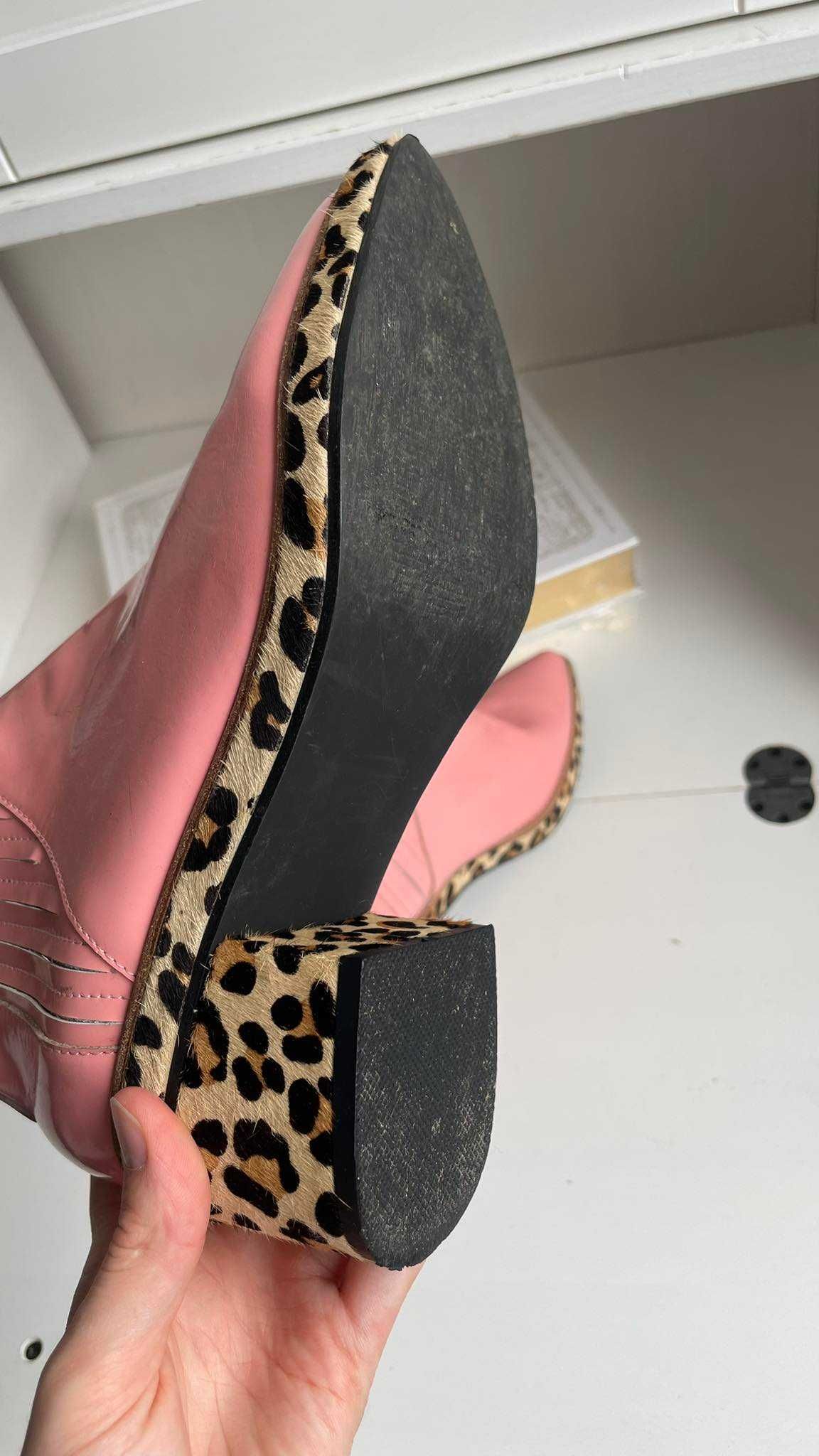 Jeffrey Campbell kowbojki pink weber leopard