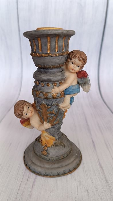 Castiçal anjos em marfinite