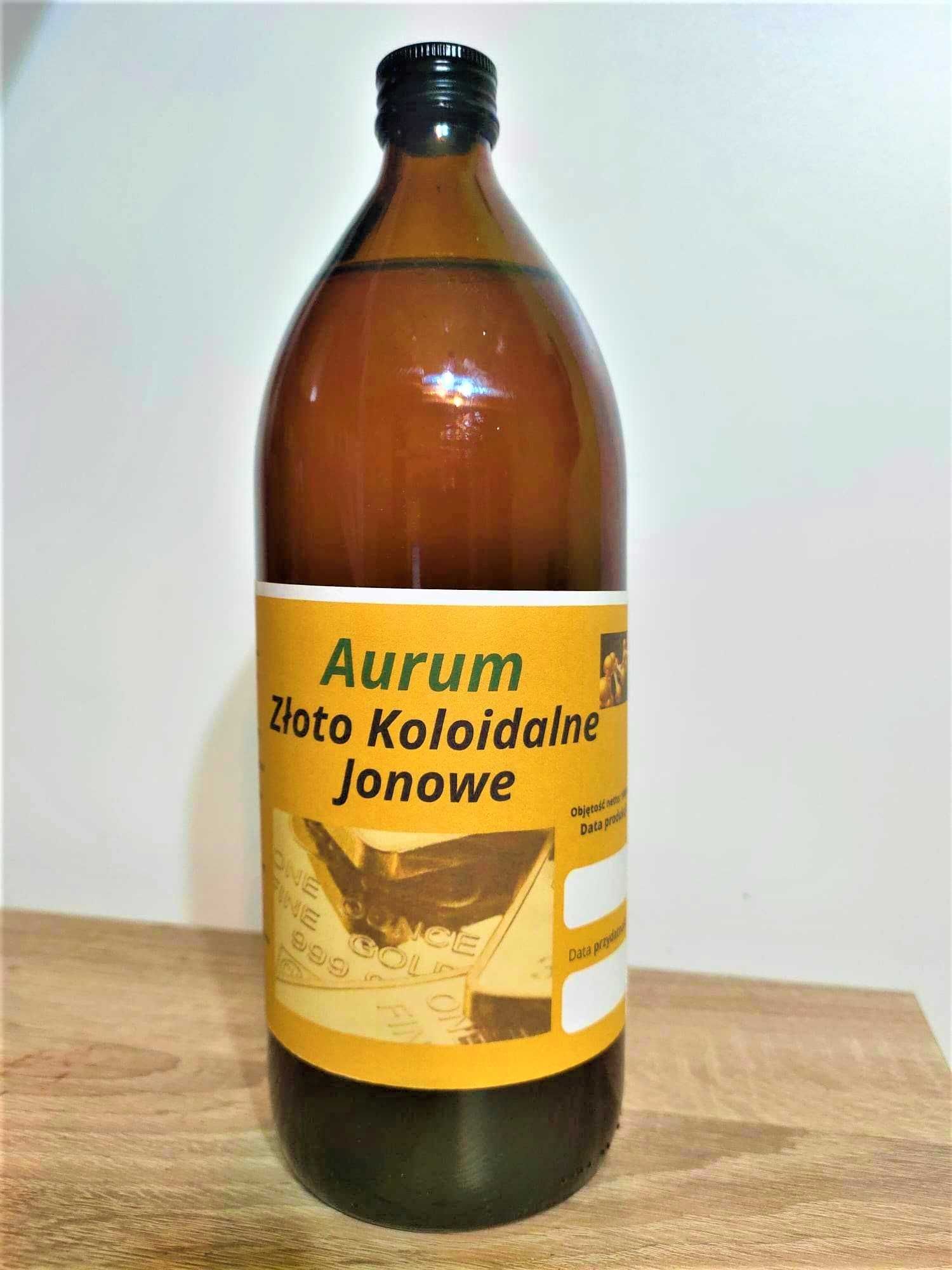 NANO Złoto Koloidalne Jonowe 1000 ml, 25 ppm &5