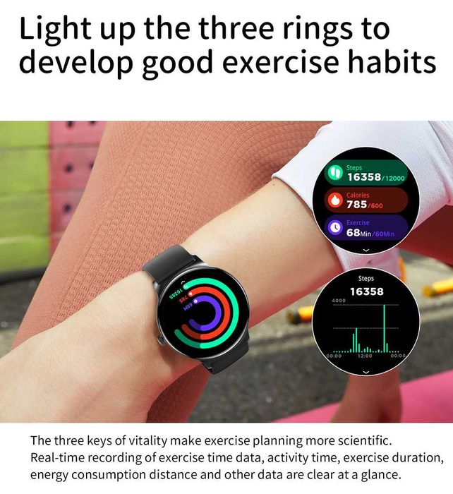 Blavec Smartwatch M-01 Vesta HD AMOLED Voice Call czarny