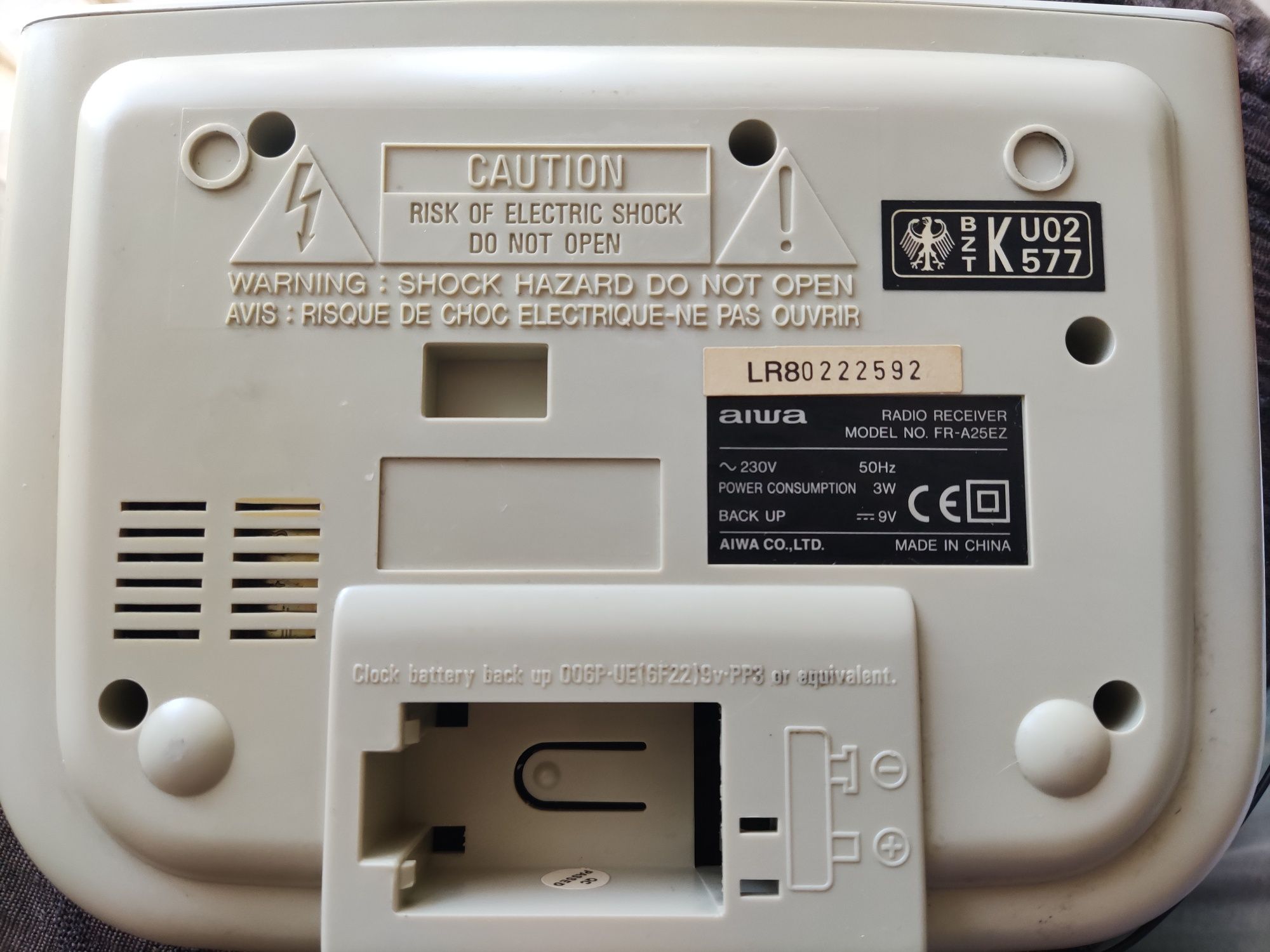 Rádio Relógio Digital Despertador AM/FM FR-A25 Aiwa Vintage