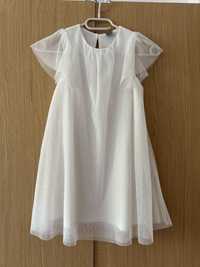 Biala tiulowa sukienka dla dziewczynki r. 128, 7-8 lat
