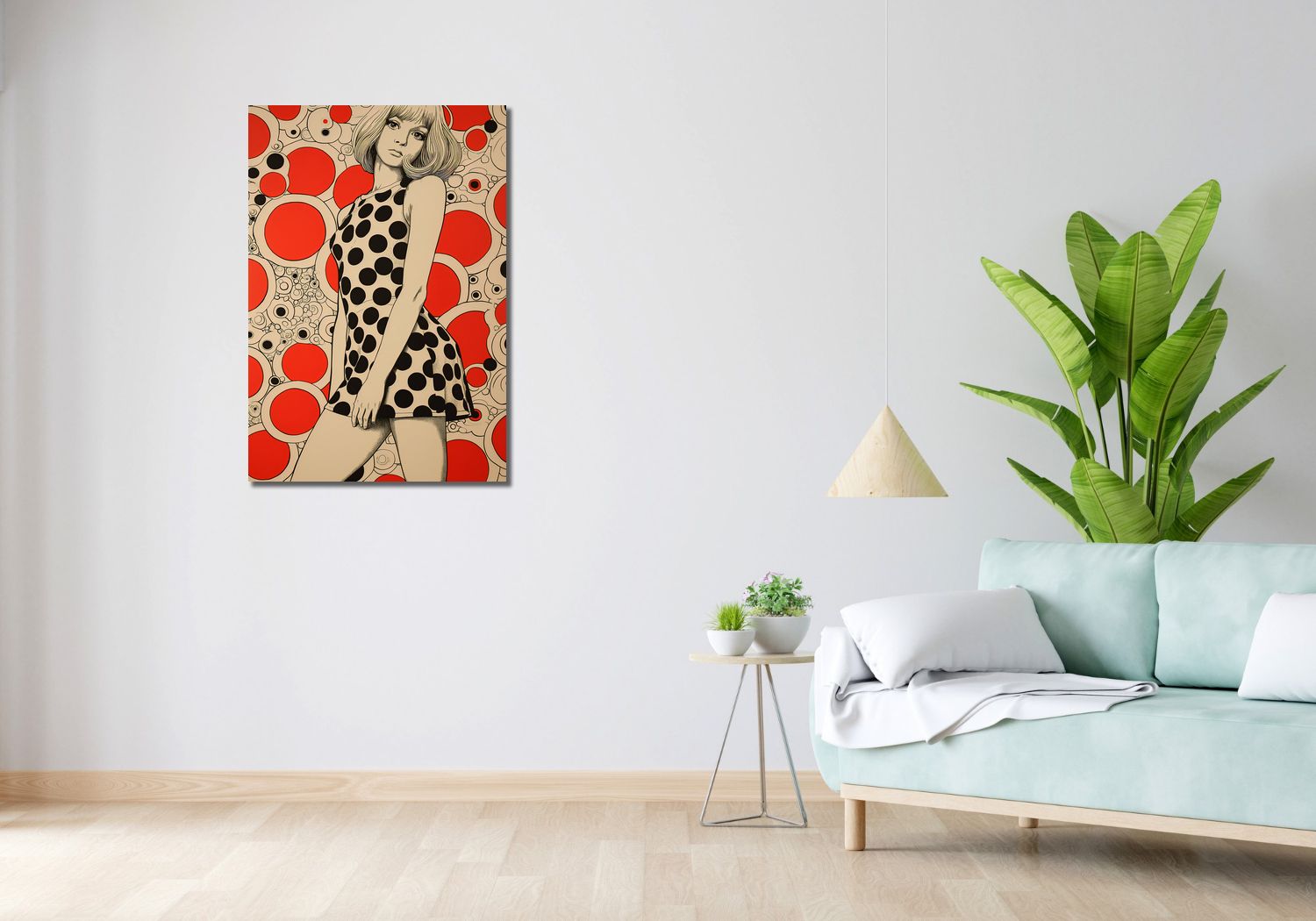 Obraz 60x90cm Czerwone Kropki