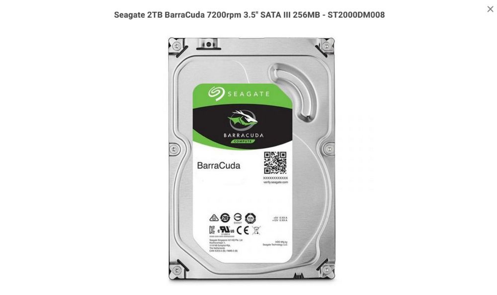 Disco Rigido 3,5” Seagate Barracuda 2T 7200 rpm 256MB SATA III