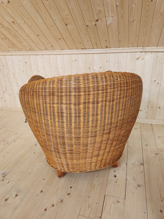 Комплект садових меблів з соломи Італія (крісло качалка,2 крісла,стілі