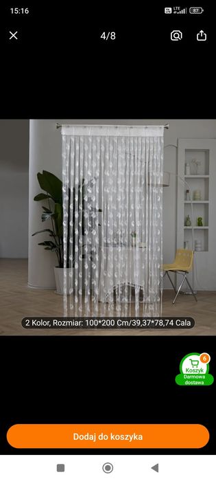 Firanka sznurkowa/makaronowa 100/200