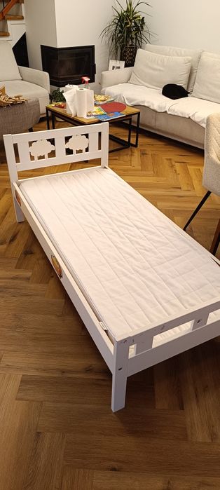 Łóżko dzieciece Ikea Kritter 160x70 z materacem