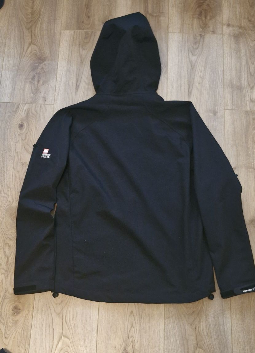 Kurtka softshell PITBULL West Coast – czarna, rozmiar S, z kapturem