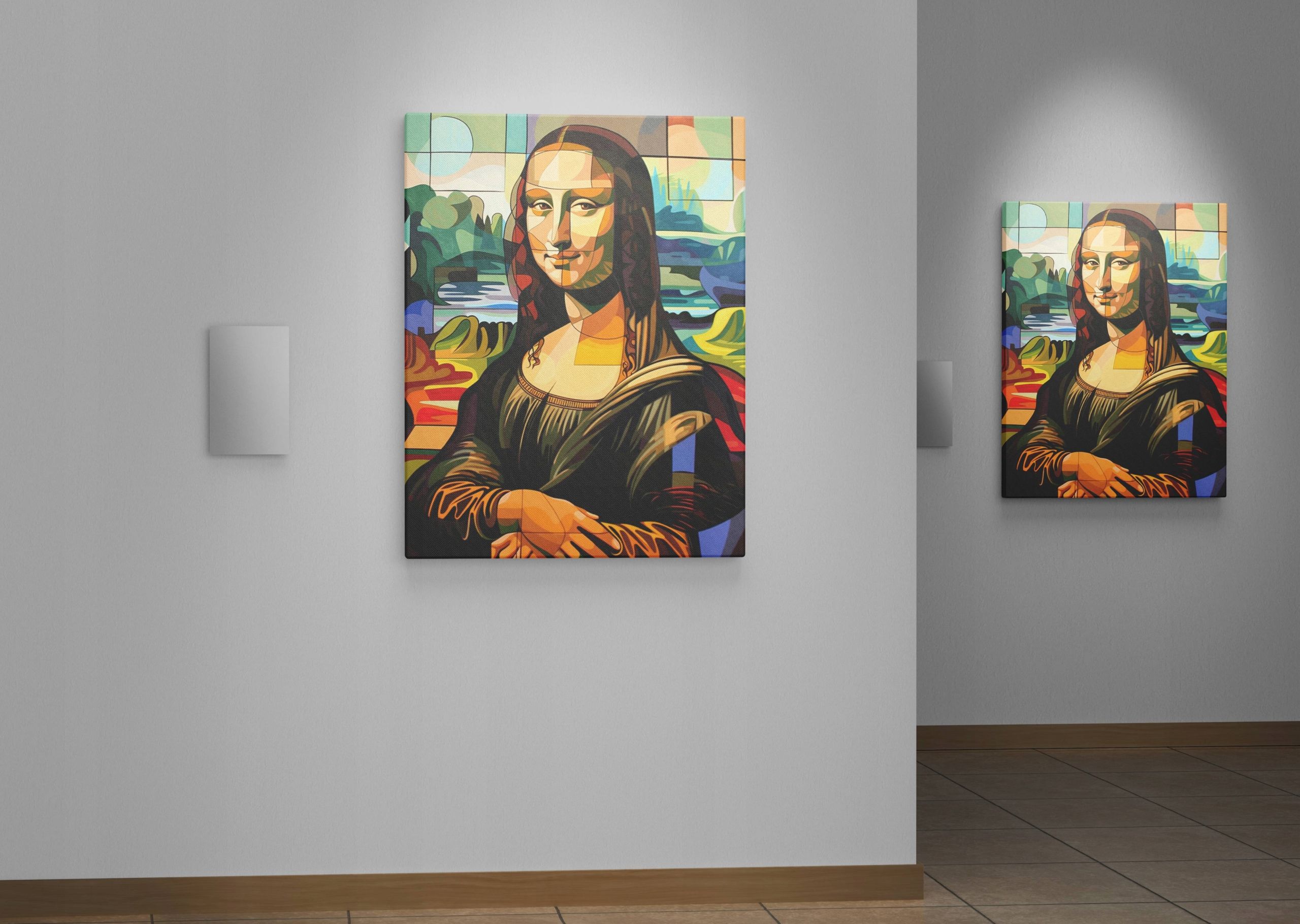 Obraz na płótnie Mona Lisa w Stylu Picassa do domu pokoju salonu 45x60