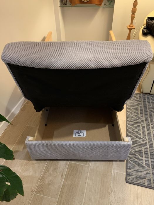 Amerykanka fotel rozkladany dofa z funkcją spania szara BRW