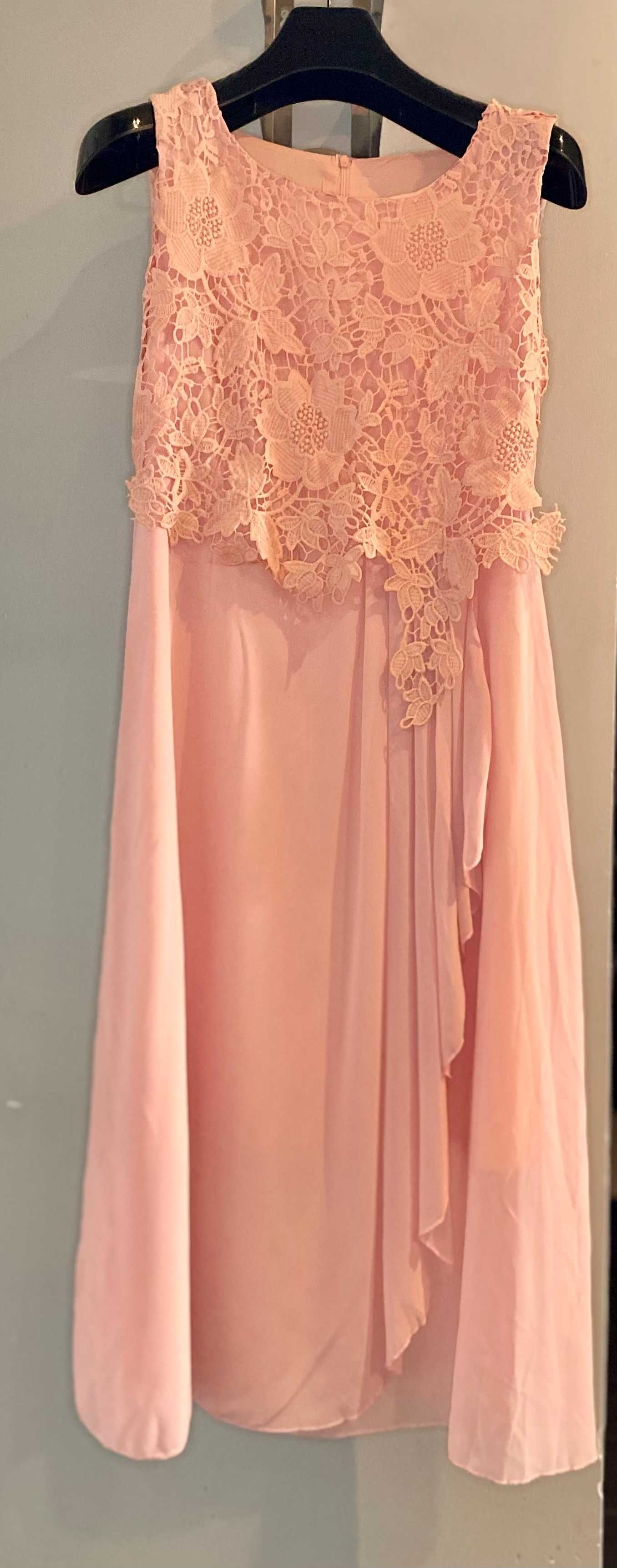Elegancka sukienka w kolorze łososiowym roz. 40