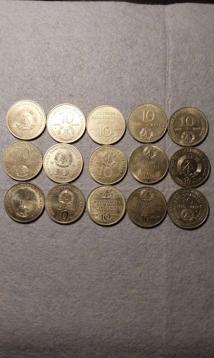 Полный Набор юбилейных монет Германия ГДР 10 и 20 марок всего 23 монет