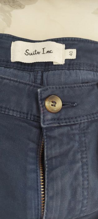 Calças Sarja Azul Navy Homem Suits Inc